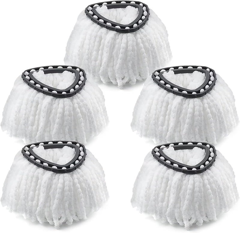 MXZONE Spin Mop Head Replacement for O Ceda Mop Replace Head Triangle Mop Refills, Microfiber, White, 5 Packs - Image 1